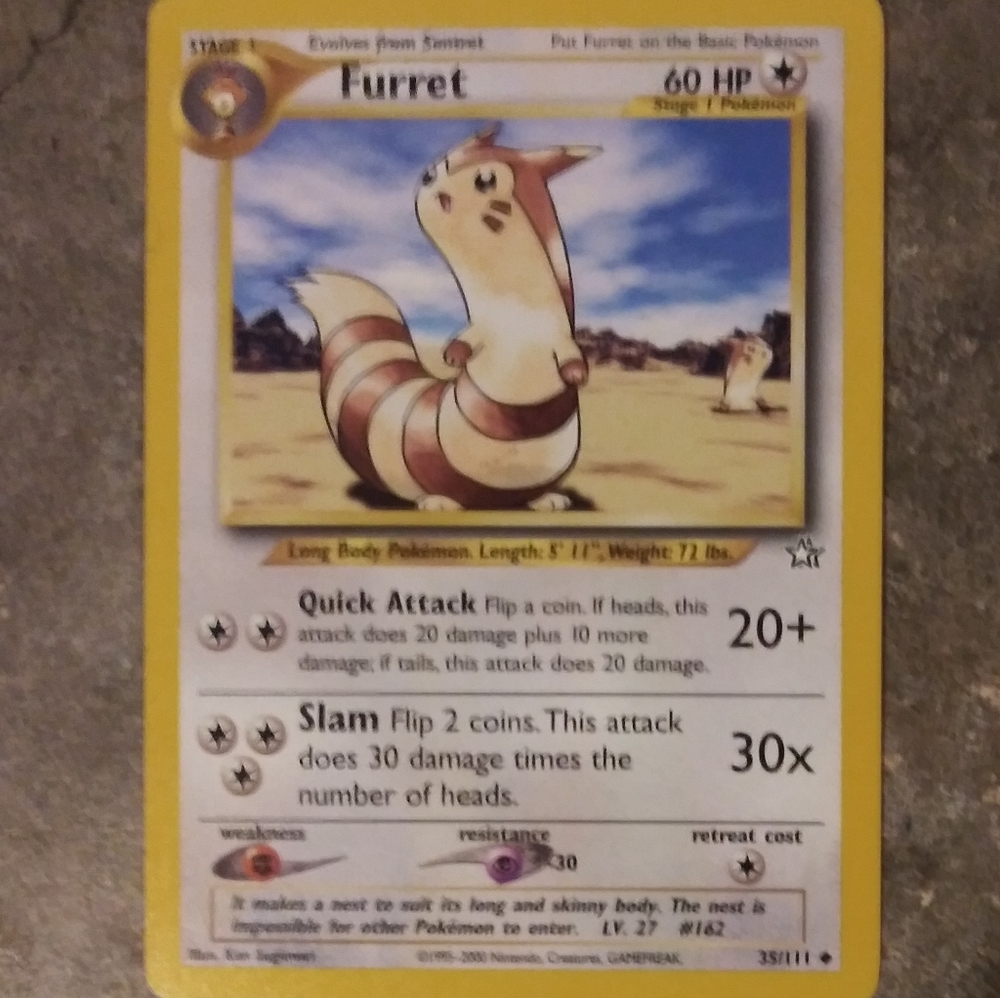 Sentret & Furret Pokemon Cards